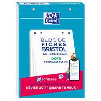 Index card pad, 30 punched 148x210 cards with dots - Oxford