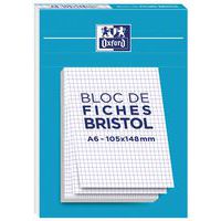 A5 pad of hole-punched flashcards, 5x5 squares, 210 g, white - Oxford
