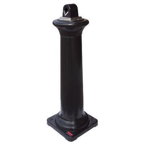 Black Groundskeeper Tuscan Smokers Cigarette Waste Bin - Rubbermaid Black Groundskeeper Tuscan Smokers Cigarette Waste Bin - Rubbermaid